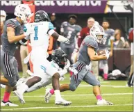  ?? J. Anthony Roberts / Associated Press ?? UMass receiver Andy Isabella, right, has 1,013 receiving yards this season — tied for best in the nation with Hawaii’s John Ursua.