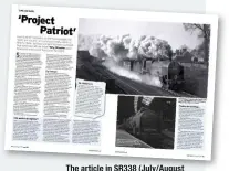  ??  ?? the article in sr338 (July/august 2007) that spearheade­d the launch of the Lms-Patriot Project