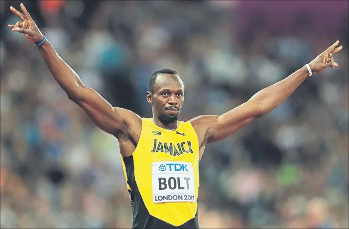  ?? FOTO: GETTY ?? Usain Bolt, ayer en el Estadio Olímpico de Londres. El escenario en el que logró tres oros olímpicos hace cinco años verá hoy al astro jamaicano en el último 100 de su vida. Es favorito, pero ayer no se gustó en las series