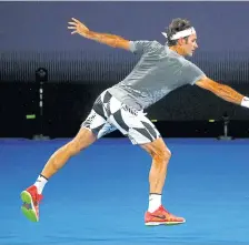  ??  ?? Roger Federer during a training session in Melbourne.