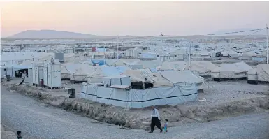 ??  ?? SHELTERED: The Hassan Sham camp for Iraq’s displaced Sunni Arabs.