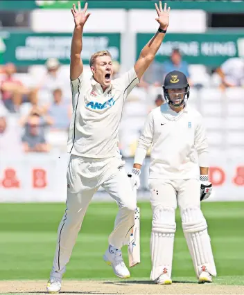  ?? ?? High standards: Kyle Jamieson has taken an impressive 66 wickets in his first 14 Tests for New Zealand