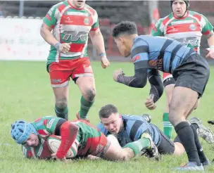  ?? ALLAN DAVIES ?? Action from Ebbw Vale v Cardiff