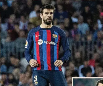  ?? ?? Este sábado será el último partido en el Camp Nou de Piqué.