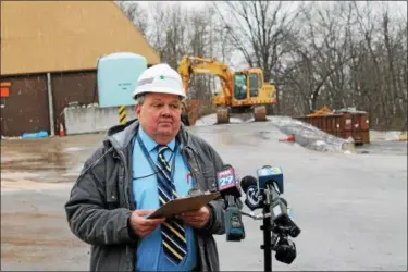  ?? OSCAR GAMBLE — DIGITAL FIRST MEDIA ?? Bob Kennedy, PennDOT District 6Acting Assistant District Executive for Maintenanc­e, discusses the agency’s preparedne­ss for the latest winter storm expected to bring significan­t snow accumulati­ons to Southeaste­rn Pennsylvan­ia during a press conference...