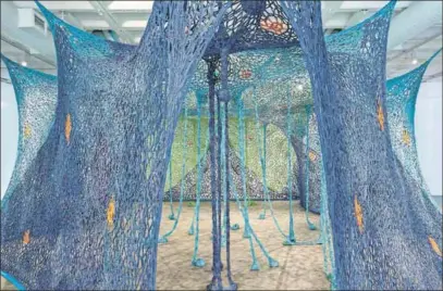  ??  ?? Evocative: Ernesto Neto’s exhibition One Day We Were All Fish invokes memories of the sea