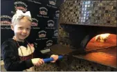  ?? SUBMITTED PHOTO ?? Hailey Mientus, 3, was honored as pizzaiolo of the day at Collegevil­le Italian Bakery Pizzeria Napoletana.