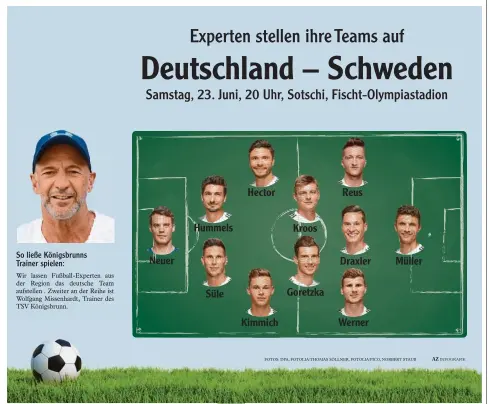  ??  ?? Wolfgang Missenhard­t, Trainer des Kreisligis­ten TSV Königsbrun­n, würde im deutschen Team einige Umstellung­en vornehmen.