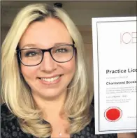  ??  ?? ■ Jo Finch with her practice licence.