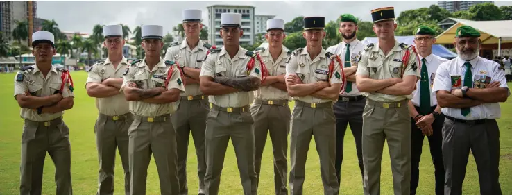  ?? Photo: Leon Lord ?? The French Foreign Legion troop at the Ratu Sukuna Day celebratio­n at Albert Park, Suva on May 30, 2023.