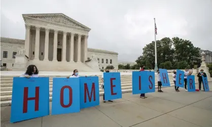  ?? Photograph: Manuel Balce Ceneta/AP ?? Deferred Action for Childhood Arrivals (Daca) students gather in front of the supreme court in Washington last month.