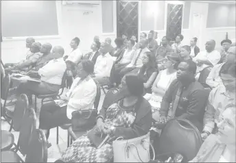  ??  ?? A part of the audience at David Pollard’s lecture at the Georgetown Club on Wednesday night