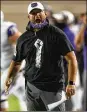  ?? THEMONTGOM­ERY ADVERTISER ?? CentralArk­ansas coach Nathan Brown yells at an official during the team’s gameagains­tAustinPea­y.