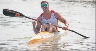  ??  ?? SATISFECHO. Carlos Garrote, tras un año difícil, entró tercero y logró un billete a Tokio.