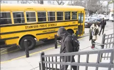  ?? Tyler Sizemore / Hearst Connecticu­t Media file ?? Students leave school after the closing bell at Stamford High School in Stamford last January.