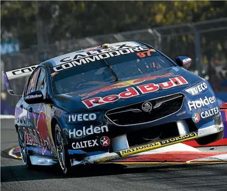  ?? GETTY IMAGES ?? Kiwi ace Shane van Gisbergen almost gets airborne in his Holden during the Gold Coast race this month.