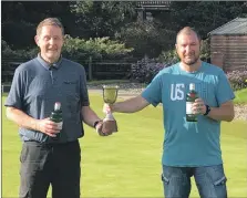  ??  ?? Archie MacVicar and Donald Crawford, winners of the Alf Branch Pairs.
