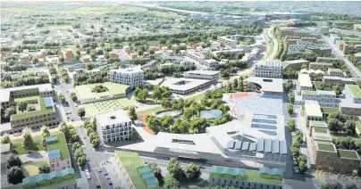  ??  ?? VISION: An artist’s view of what the HS2 hub at Toton could look like