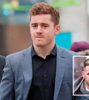  ??  ?? UNDER FIRE: Ulster rugby players Paddy Jackson, Craig Gilroy (centre) and Stuart Olding have all come under fire over their derogatory WhatsApp messages