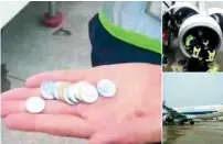  ??  ?? An 80-year-old Chinese woman delayed a domestic flight from Shanghai this week for nearly six hours after throwing coins into an engine of the plane supposedly for good luck. —