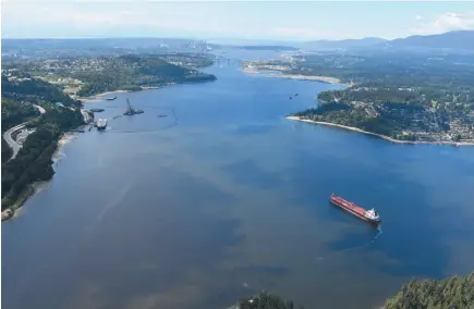  ?? CP FILE PHOTO ?? An oil tanker navigates Burrard Inlet in Burnaby in 2018. On Thursday the Senate passed Bill C-48, which imposes a moratorium on oil tankers north of Vancouver Island.