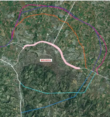  ?? Negli anni ?? Sono addirittur­a sei i possibili percorsi indicati nel tempo per decongesti­onare il nodo di Bologna