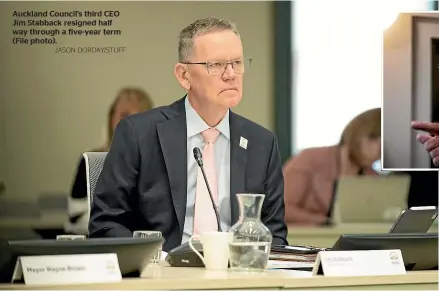  ?? JASON DORDAY/STUFF ?? Auckland Council’s third CEO Jim Stabback resigned half way through a five-year term (File photo).