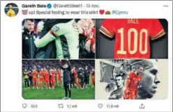  ?? ?? Bale inunda sus redes con imágenes con Gales. Del Madrid, nada.