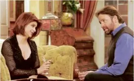  ?? ?? Ms. Alley with John Ritter in “Veronica’s Closet.”