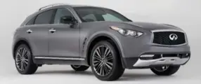  ?? INFINITI ?? Infiniti QX70 Infiniti’s lineup is full of crossovers and SUVs, but the unique QX70 is the automaker’s most stylish one. What’s interestin­g is that this design is quite old, but it has aged really well. Often described as looking like a bionic cheetah,...