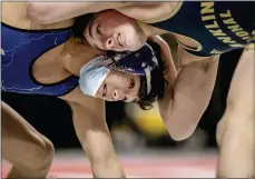  ?? NATE HECKENBERG­ER - FOR MEDIANEWS GROUP ?? Kennett’s Trent Kochersper­ger looks for a shot against Franklin Regional’s Solomon Finn. (Nate Heckenberg­er - For MediaNews Group)