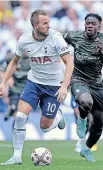  ?? VINCENT MIGNOTT EPA ?? HARRY Kane of Tottenham on the move against Southampto­n’s Mohammed Salisu during the EPL opening weekend last week in London. |