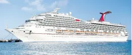  ?? CONTRIBUTE­D ?? The Carnival Glory on which hundreds of Jamaican crew members are aboard.