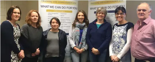  ??  ?? Participan­ts who have so far taken part in the free training course at Health and Safety Services are from left to right Mairead O’ Sullivan, Noreen O’Connor, Coleen Linehan, Noirin Herlihy, Catherine Sheehan, Noirin Moynihan and John Kenneally,...