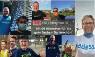  ??  ?? Das Adesso-Team lief im Herbst 2020 insgesamt 150 Kilometer für den CIO Charity Run. Das gemeinsame Eintreten für eine gute Sache hat Manager Oliver Schobert so gut gefallen, dass der IT-Dienstleis­ter den Spendenlau­f nun auch mit einer Sponsorshi­p unterstütz­t.