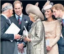  ?? ?? Frosty relations: clockwise from left, the future King and Queen Consort with Prince Andrew in 2009; with the late Queen at Windsor Horse show in 2013; the future Prince and Princess of Wales and Prince Harry at the Diamond Jubilee Thanksgivi­ng service; with the Princess Royal in 2020