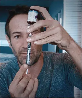  ??  ?? Pushing the boundaries: in Icarus, amateur cyclist and film director
Bryan Fogel experiment­ed with taking drugs to see whether he could get past the testers