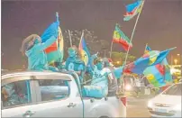  ?? Picture: AP ?? Pro-independen­ce supporters celebrate the results of the vote in Noumea, New Caledonia on Sunday.