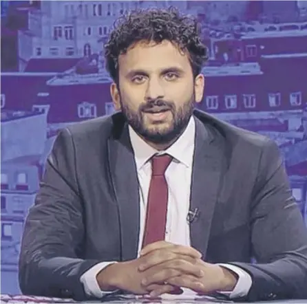  ??  ?? 0 Nish Kumar fronts The Mash Report – terrestria­l television’s latest stab at a Us-style political satire show