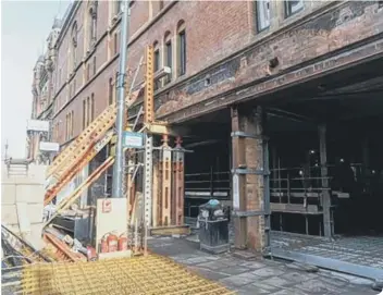  ??  ?? Work on the former shop units beneath Howard Assembly Room in Leeds (photo: Tom Arber)