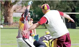  ??  ?? Right - This ball did it all, beating the batsman, keeper and slip fielder in the D Grade game between Drouin and Jindivick.