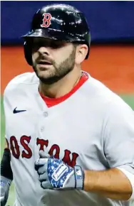  ??  ?? Former Mississipp­i State player Mitch Moreland runs the bases after his home run for the Boston Red Sox earlier this season. Moreland is coming off a four homer week for the Red Sox. (Photo by Chris O’meara, AP file)