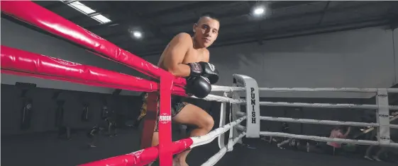  ??  ?? Brandon Baresic prepares for a session at the Fight World gym at Oxenford. Picture: Glenn Hampson