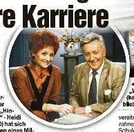  ??  ?? Ab 1988 moderierte Heidi Weigelt den Wunschbrie­fkasten“mit DDR-Star Lutz Jahoda eute 93). Dessen Vorgänger Heinz Rennhack b nach einer Reise im Westen.