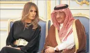  ?? EVAN VUCCI/AP ?? First lady Melania Trump talks with Saudi Crown Prince Muhammad bin Nayef on Saturday in Riyadh.