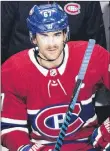  ?? CP PHOTO ?? Montreal Canadiens captain Max Pacioretty looks on from the bench during third period NHL hockey action against the San Jose Sharks in Montreal in January.