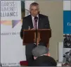  ??  ?? Alliance Chair Stephen Stack launching the report.