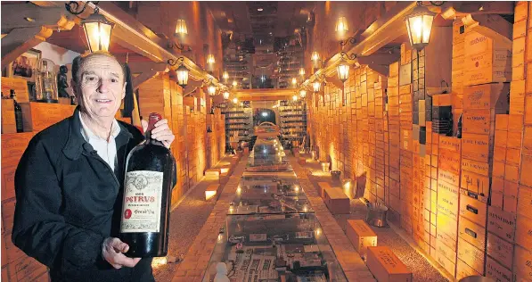  ??  ?? Michel-jack Chasseuil in the cellar of his home in La Chapelle-bâton where he suffered broken fingers as thieves attempted to steal its unrivalled wine collection of around 40,000 bottles