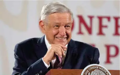  ??  ?? MENSAJE. El presidente Andrés Manuel López Obrador, ayer, en conferenci­a de prensa.