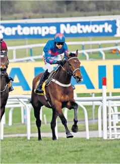  ??  ?? Old warriors: Cue Card (right) leads from Un De Sceaux in the Ryanair Chase